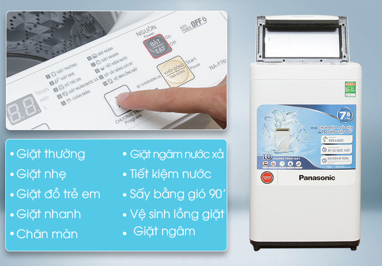 10 chương trình giặt đa dạng 10 chương trình giặt đa dạng