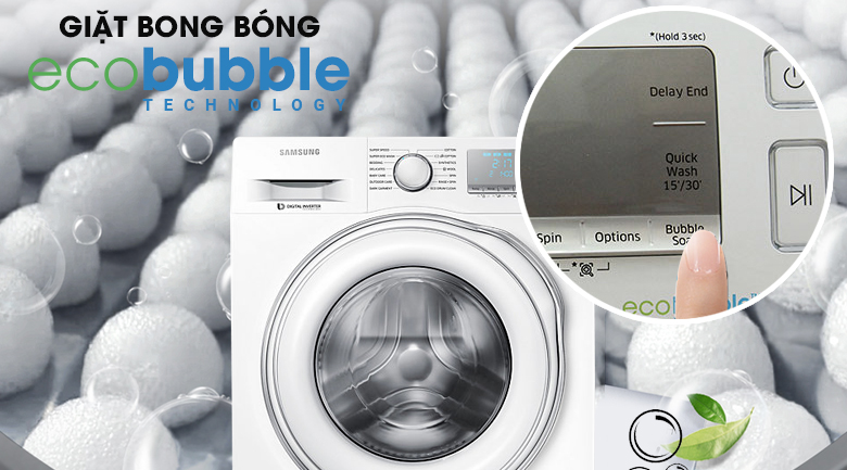 Công nghệ Eco Bubble - Máy giặt Samsung Inverter 10.5 kg WW10J6413EW/SV