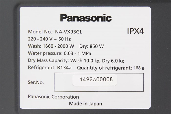 Máy giặt Panasonic 10 kg NA-VX93GLWVT Màu Xám