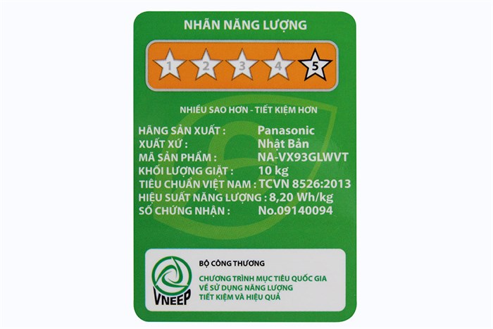 Máy giặt Panasonic 10 kg NA-VX93GLWVT Màu Xám