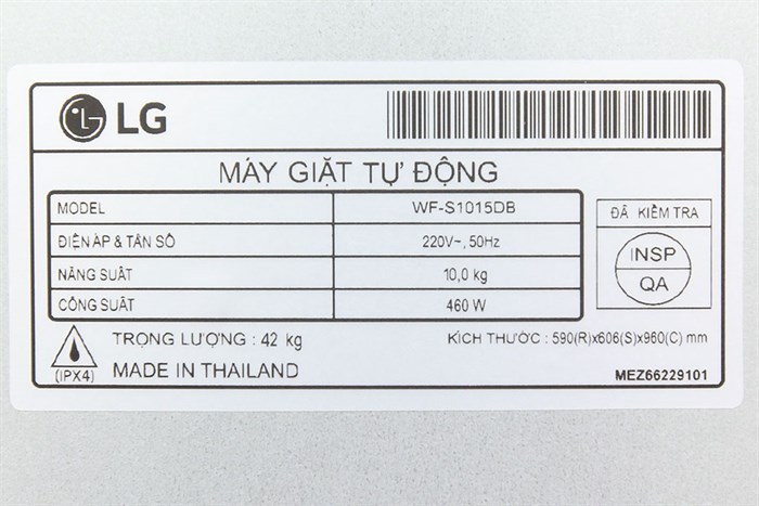 Máy giặt LG 10 kg WF-S1015DB