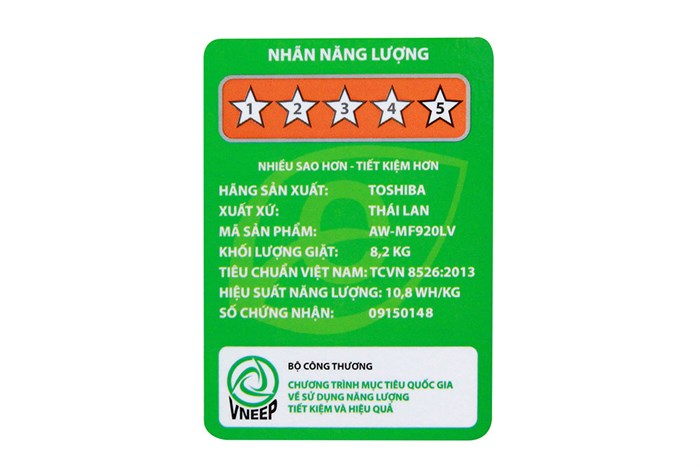 Máy giặt Toshiba 8.2kg AW-MF920LV WK Màu Trắng