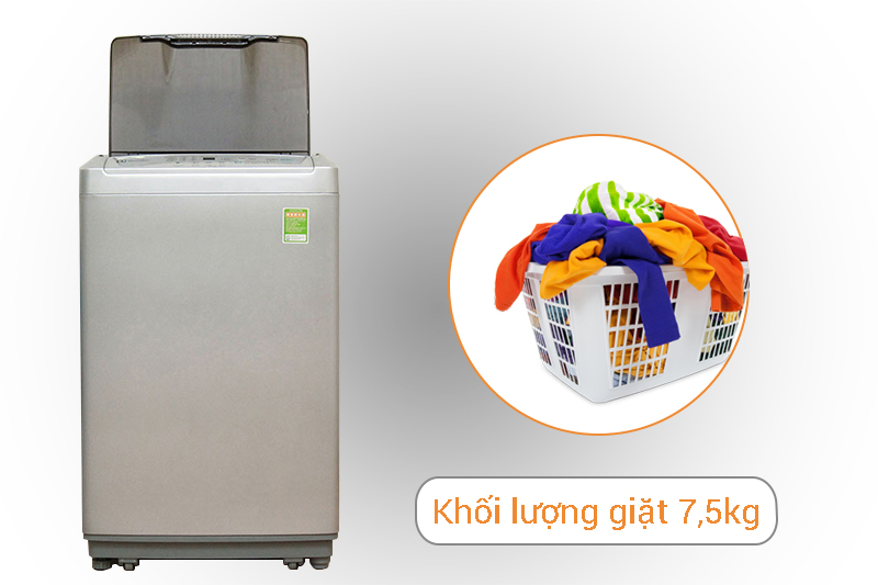Khối lượng giặt của máy là 7.5 kg