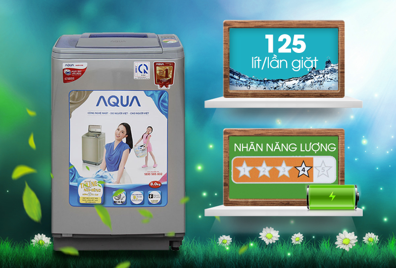 Máy giặt Aqua 8 kg AQW-U800Z2T S