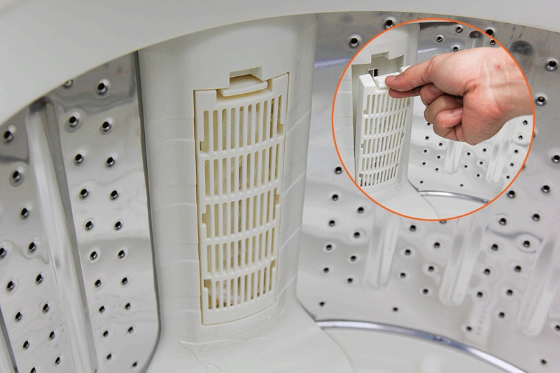 Cấu trúc bộ lọc sơ vải của máy giặt Aqua AQW-S85ZT được cải tiến