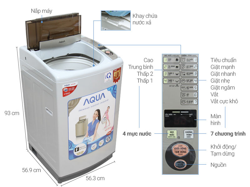 Máy giặt Aqua 7 kg AQW-S70V1T H2