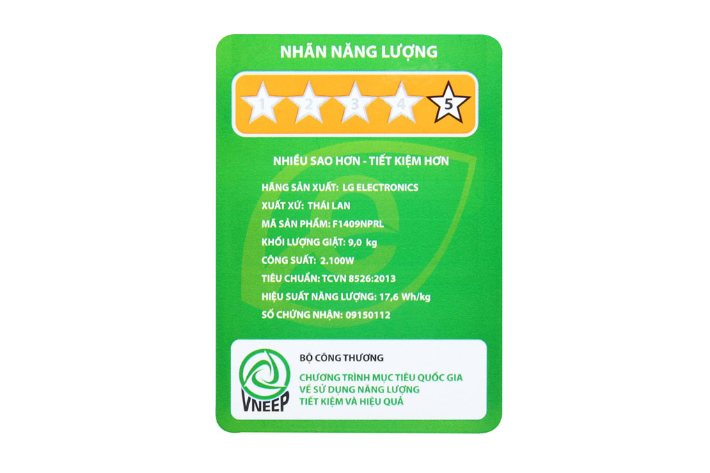 Máy giặt LG 9 kg F1409NPRL