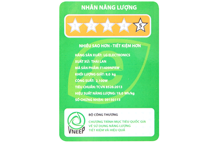 Máy giặt LG 9 kg F1409NPRW