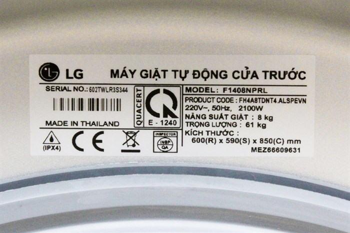Máy giặt LG 8 kg F1408NPRL