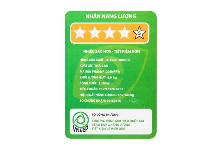 Máy giặt LG Inverter 8 kg F1208NPRW