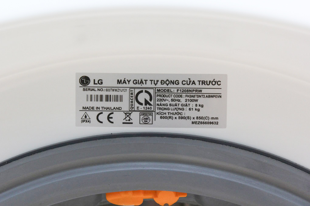 Máy giặt LG Inverter 8 kg F1208NPRW