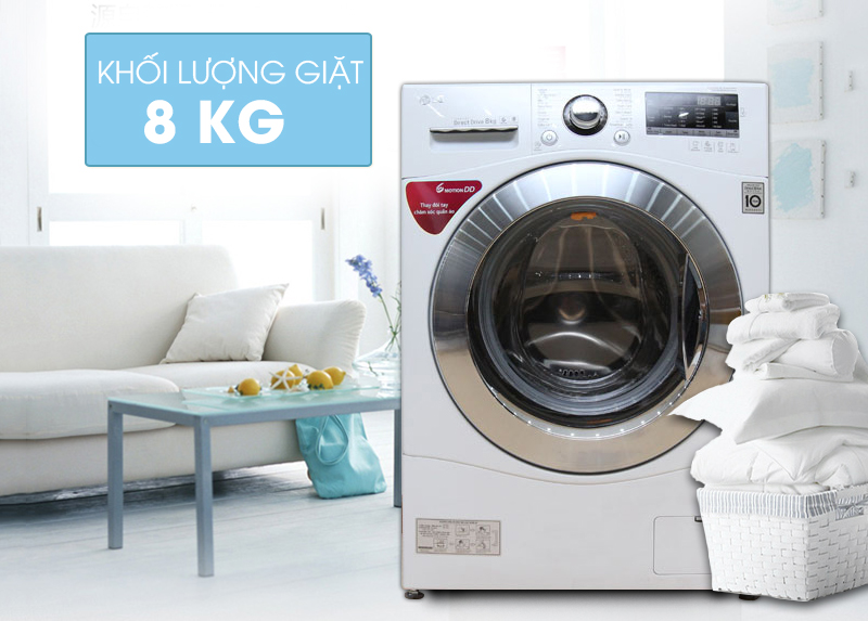 Máy giặt LG F1208NPRW được thiết kế với kiểu dáng khá là sang trọng và hiện đại