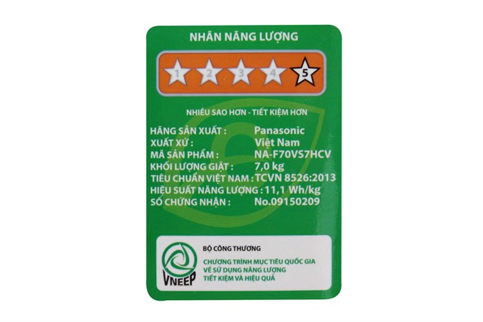 Máy giặt Panasonic 7 kg NA-F70VS7HCV Màu Xám nhạt