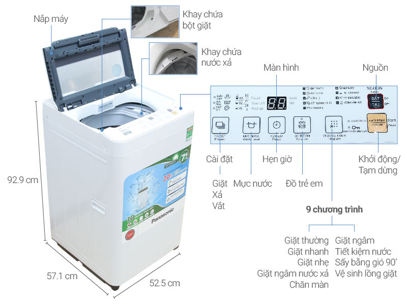 Máy giặt Panasonic 7.6 kg NA-F76VG7WCV