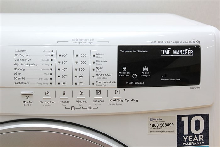 Máy giặt Electrolux 8 kg EWF12843 Màu Trắng