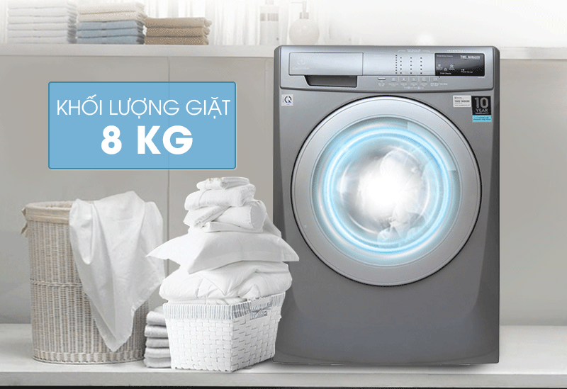 Máy giặt Electrolux EWF12844S với khối lượng giặt là 8 Kg