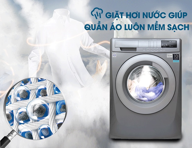 Máy giặt Electrolux EWF12844S có công nghệ giặt hơi nước