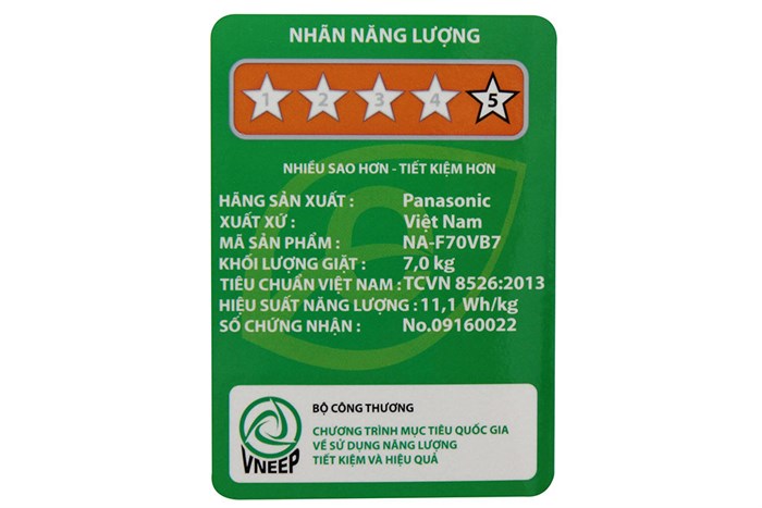 Máy giặt Panasonic 7 kg NA-F70VB7HRV Màu Xám