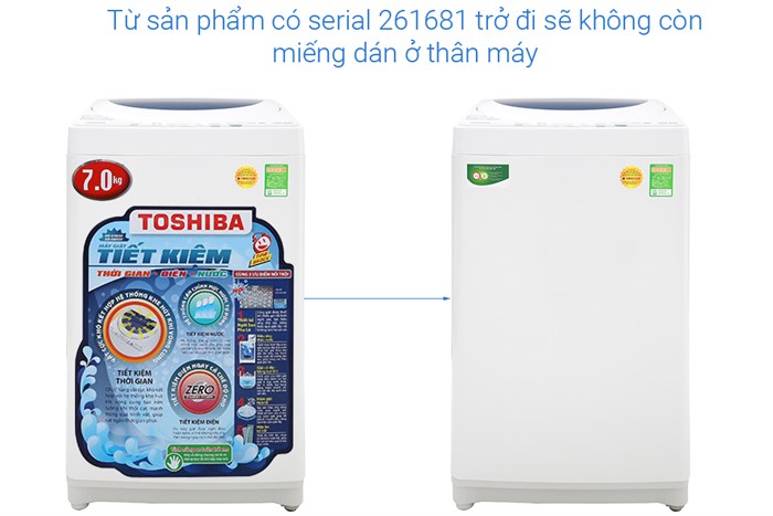 Máy giặt Toshiba 7 kg AW-A800SV WB Màu Trắng