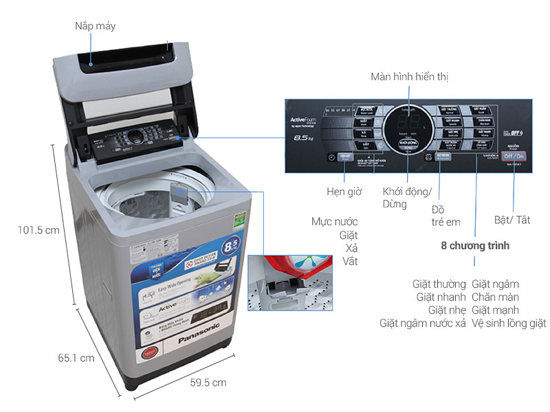 Máy giặt Panasonic NA-F85A1GRV 8.5 kg