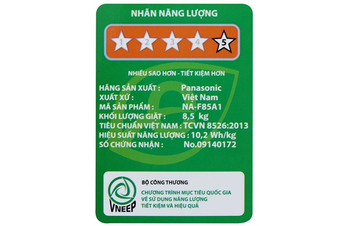 Máy giặt Panasonic NA-F85A1GRV 8.5 kg Màu Xám