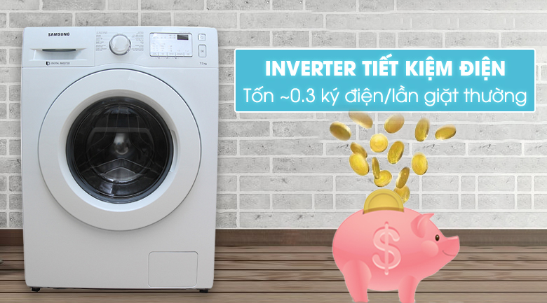 Máy giặt Samsung inverter 7.5 kg WW75J4233KW/SV