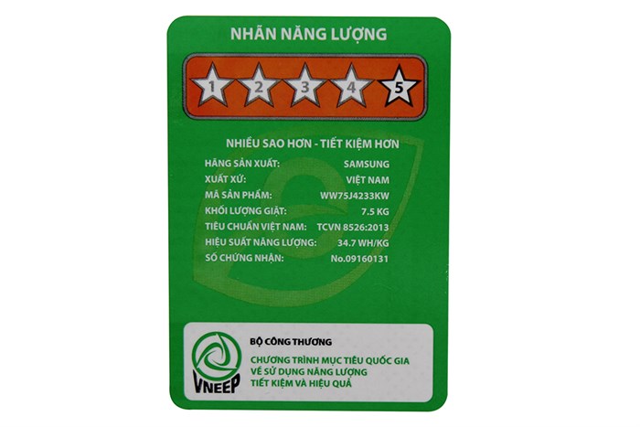 Máy giặt Samsung inverter 7.5 kg WW75J4233KW/SV Màu Trắng