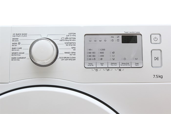 Máy giặt Samsung inverter 7.5 kg WW75J4233KW/SV Màu Trắng