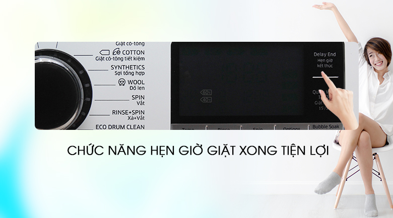 Máy giặt Samsung AddWash Inverter 9 kg WW90K6410QW/SV