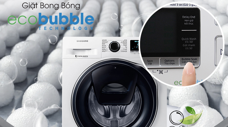 Máy giặt Samsung AddWash Inverter 9 kg WW90K6410QW/SV