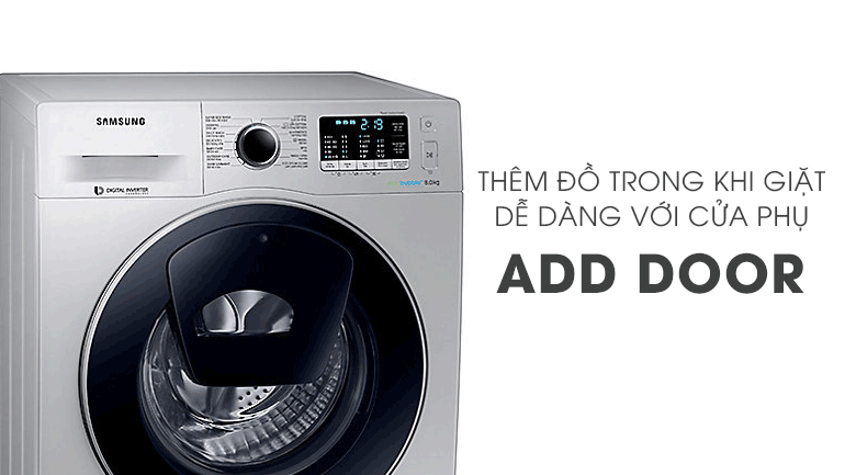 Cửa phụ Add Door - Máy giặt Samsung AddWash Inverter 8 kg WW80K5410US/SV Cửa phụ Add Door - Máy giặt Samsung AddWash Inverter 8 kg WW80K5410US/SV