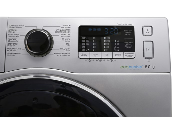 Máy giặt Samsung AddWash Inverter 8 kg WW80K5410US/SV Màu Xám