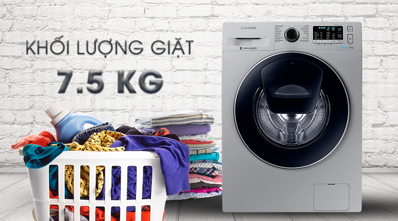 Khối lượng giặt - Máy giặt Samsung Inverter 7.5 kg WW75K5210US/SV