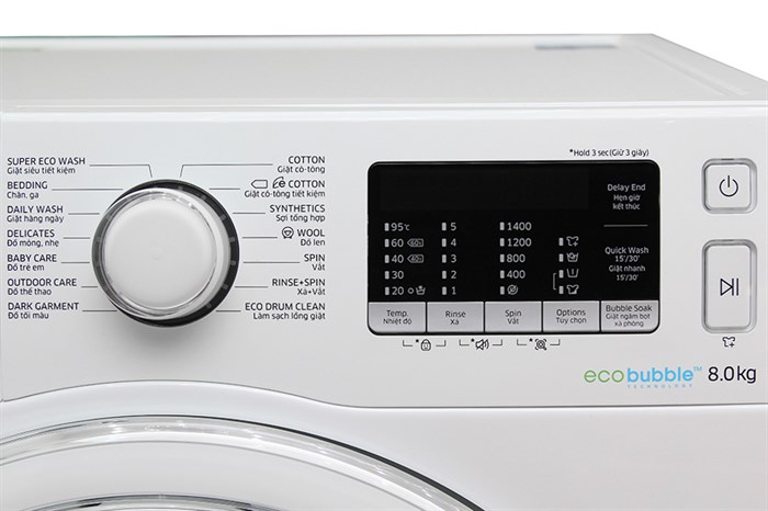 Máy giặt Samsung AddWash inverter 8 kg WW80K5410WW/SV Màu Trắng