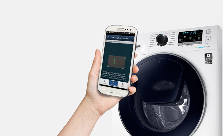 Ứng dụng Smart Check trên máy giặt Samsung WW80K5410WW/SV