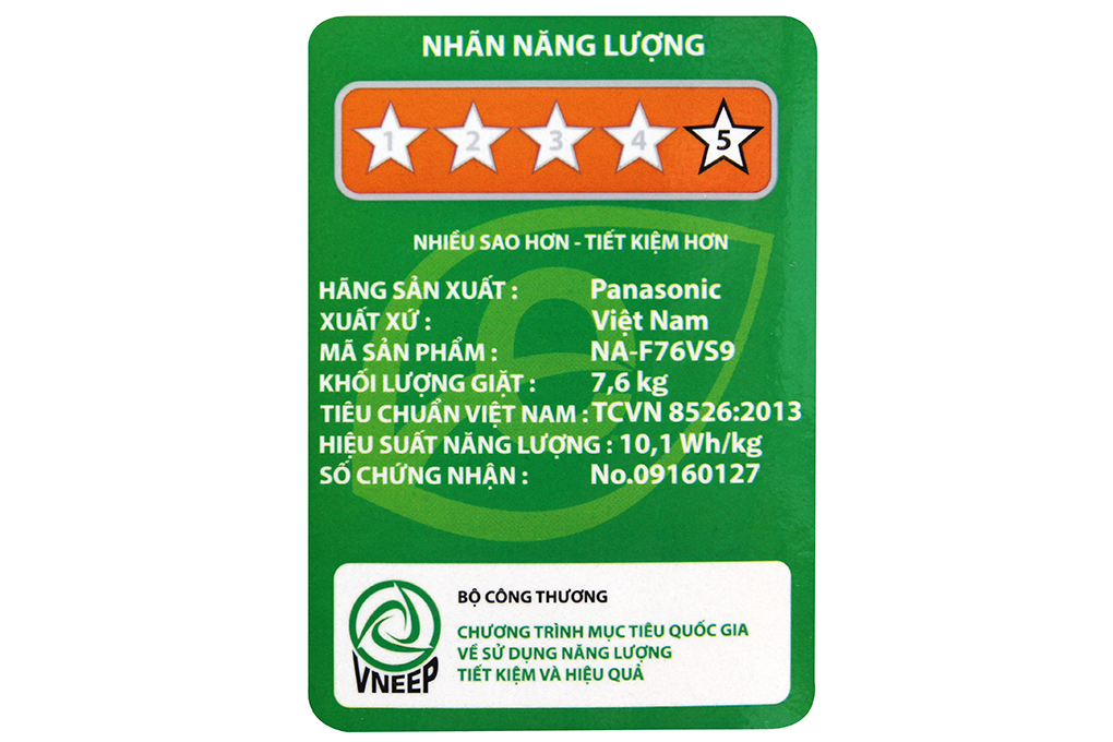 Máy giặt Panasonic 7.6 kg NA-F76VS9GRV Màu Xám