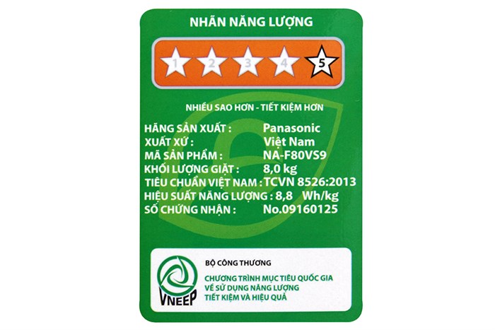 Máy giặt Panasonic 8 kg NA-F80VS9GRV Màu Xám