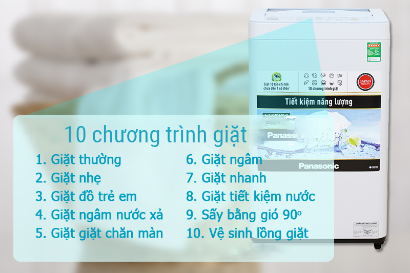 Chương trình giặt đa dạng - Máy giặt Panasonic 7.6 kg NA-F76VG9HRV
