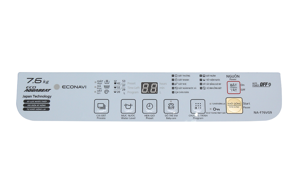Máy giặt Panasonic 7.6 kg NA-F76VG9HRV Màu Bạc