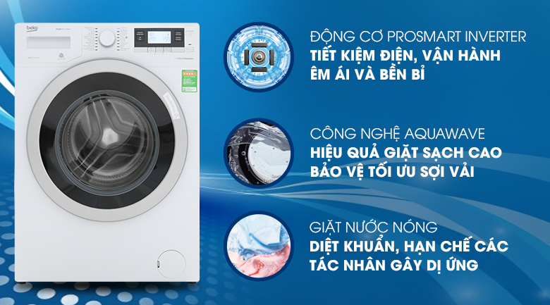 Máy giặt Beko Inverter 8 kg WTV 8634 XS0