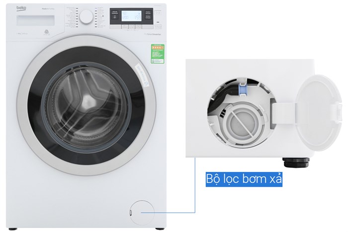 Máy giặt Beko Inverter 8 kg WTV 8634 XS0 Màu Trắng