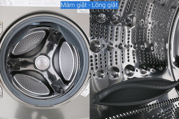 Máy giặt sấy LG Inverter giặt 21 kg - sấy 12 kg F2721HTTV Màu Đen - Xám