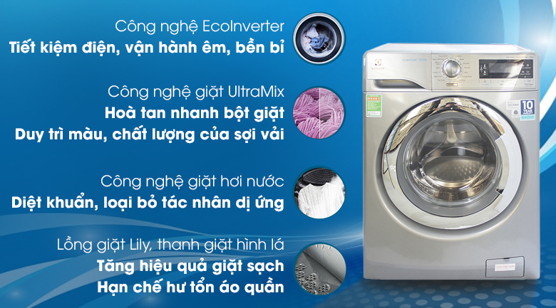 Máy giặt Electrolux Inverter 10 kg EWF14023S