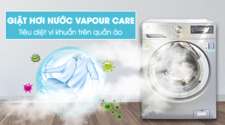 Công nghệ giặt hơi nước Vapour Care - Máy giặt Electrolux 10 kg EWF14023s