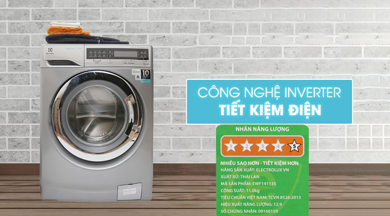 Công nghệ Inverter - Máy giặt Electrolux Inverter 11 kg EWF14113 S