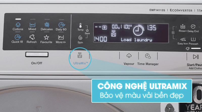 Công nghệ UltraMix - Máy giặt Electrolux Inverter 11 kg EWF14113 S