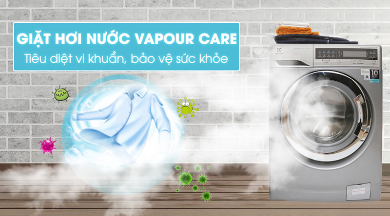 Giặt hơi nước Vapour Care - Máy giặt Electrolux Inverter 11 kg EWF14113 S