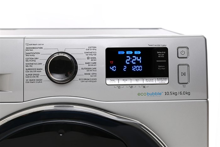Máy giặt sấy Samsung Inverter 10.5 kg WD10K6410OS/SV Màu Xám