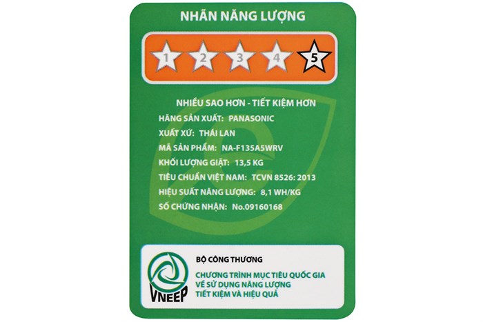 Máy giặt Panasonic 13.5 kg NA-F135A5WRV Màu Trắng