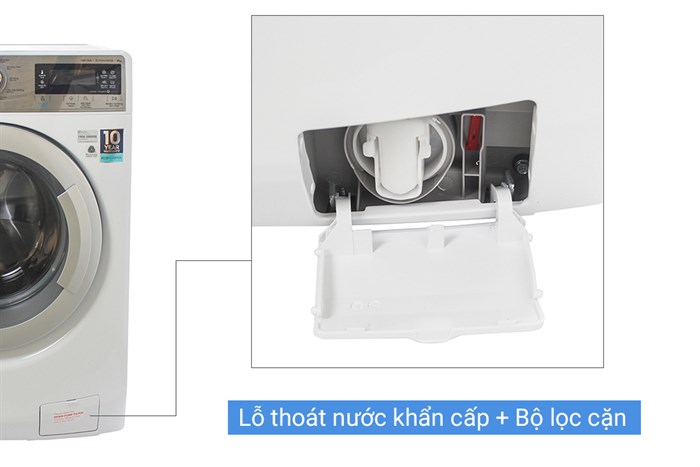 Máy giặt Electrolux Inverter 9 kg EWF12933 Màu Trắng